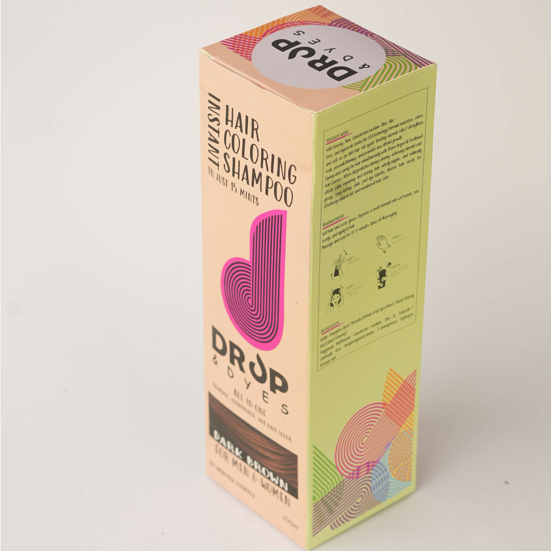 Drop and Dyes Instant Hair Coloring Shampoo Dark Brown