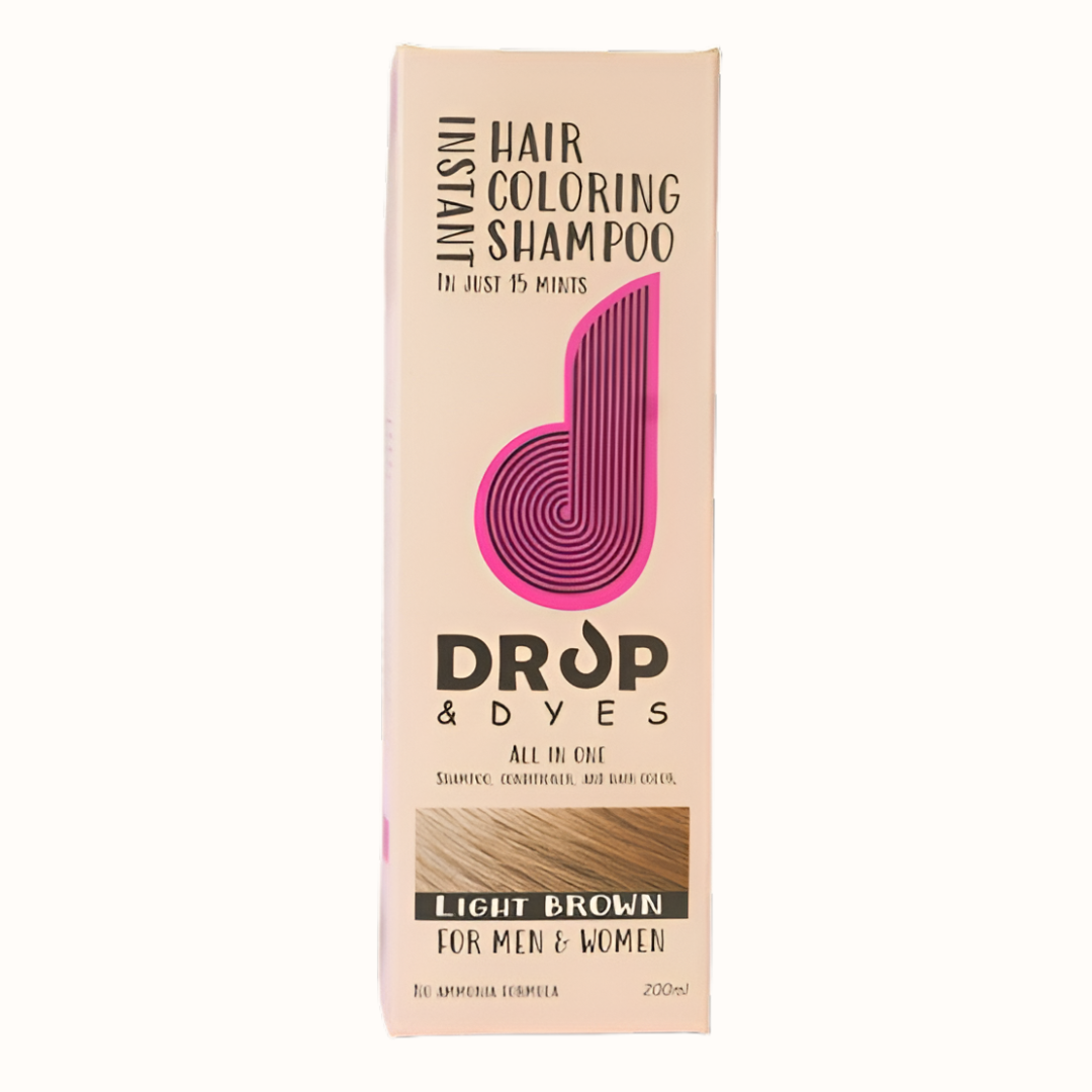 Drop and Dyes Instant Hair Coloring Shampoo Light Brown