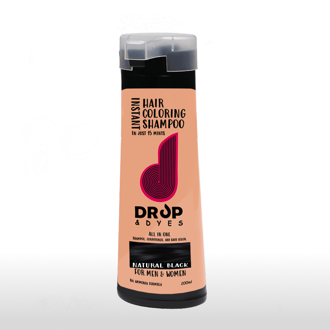 Drop and Dyes Instant Hair Coloring Shampoo Natural Black